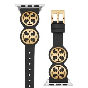 Tory Burch Apple Watch Band 38mm/40mm, black Leather